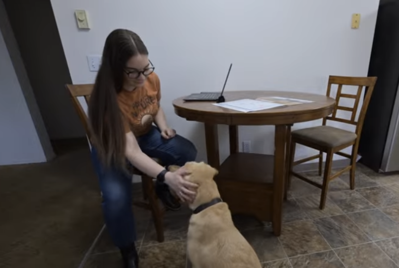 Student with dog